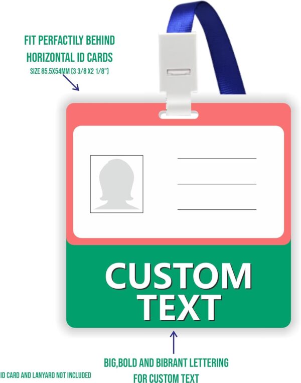 Custom Printed Badge Buddy - in Black- Horizontal (6 Pack) - Print On Both Sides - Durable and Water Resistant Ideal for Teachers. Nurses. Doctors. Security. Visitor.Work Badge - Image 3