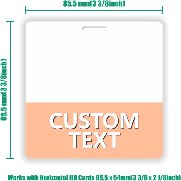 Custom Printed Badge Buddy - in Black- Horizontal (6 Pack) - Print On Both Sides - Durable and Water Resistant Ideal for Teachers. Nurses. Doctors. Security. Visitor.Work Badge - Image 2