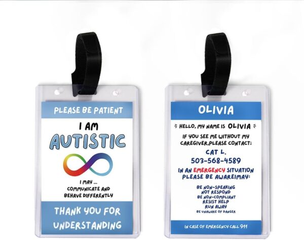 Personalised ID Card Custom Emergency Contact Medical Alert ID Card with Name and Number Identification for Kids