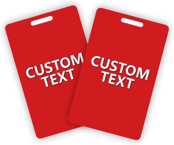 6 Pack Blank Fiery Red ID Badge - Premium Custom PVC Cards with Punch - Double Sided Print CR80 30mil Vertical Graphic Quality PVC Cards for Business Office. Hospital. School. Specialist