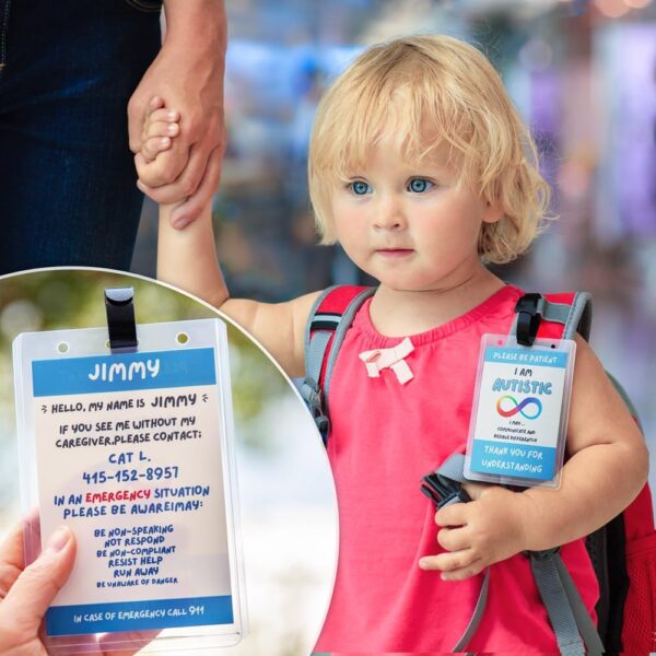 Personalised ID Card Custom Emergency Contact Medical Alert ID Card with Name and Number Identification for Kids - Image 2